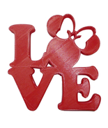 LOVE Word Quote With Minnie Mouse Face Head Red Home Decor Made in USA P... - £6.38 GBP