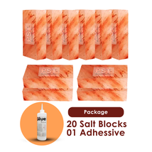 Himalayan Salt Blocks Pack of 20 With 1 Adhesive - £211.80 GBP