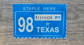 1998 TEXAS LICENSE PLATE RENEWAL STICKER -NEW/UNUSED/NOS - £4.55 GBP