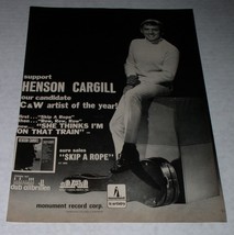 Henson Cargill Cash Box Magazine Photo Clipping Vintage 1968 Artist Of The Year - £11.70 GBP