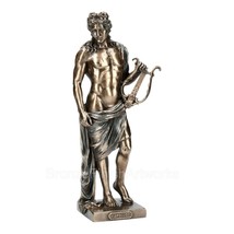 Apollo Phoebus God with Lyre Mythology Greek Roman Statue Sculpture Cast Bronze - £64.94 GBP