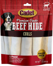 Cadet Premium Beef Hide Chew Curls for Dogs - £24.81 GBP+