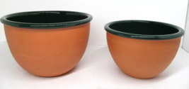 Over And Back Nesting Mixing Bowls Portugal Green &amp; Clay Bundle of 2 - £19.75 GBP