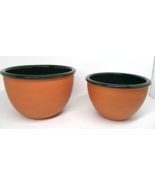 Over And Back Nesting Mixing Bowls Portugal Green &amp; Clay Bundle of 2 - £19.77 GBP