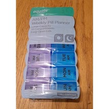 Equate am/pm weekly Pill planner 14 compartments large capacity easy ope... - £6.18 GBP