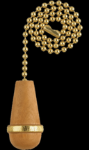 CEILING FAN WOOD PULL wooden + brass Ball Chain &amp; connector Westinghouse... - $14.32