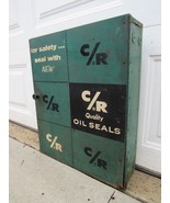 Vintage METAL C/R Quality Oil Seals Advertising Cabinet Display Case - $228.99