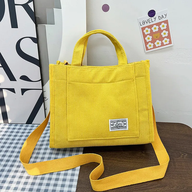 Women&#39;s Canvas Casual Tote Bag Yellow - £7.13 GBP