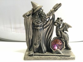 WAPW Étain Figurine Vintage Marque Cordonnet Wrong Spell Wizard Dragon Fait En - £42.58 GBP