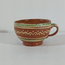 Vintage TLAQUEPAQUE MEXICAN Folk Art Handmade Terra Cotta Pottery CUP Ma... - $15.19