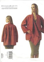 Vogue 1346 Donna Karan Unlined Waterfall Jacket Pattern Misses Size 4-14... - $17.63
