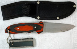 Stainless Steel Black/Red Frost Cutlery Pakkawood Knife Sheath & Whet Stone - $19.99