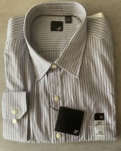 J. Ferrar Men’s White/Black Stripe Shirt Button Up Long Sleeve Size 2XLT - £20.64 GBP