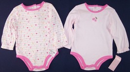 NWT First Impressions Set of 2 LS Pink Tops Bodysuits, 0-3 Mos. or 3-6 Mos. - £6.45 GBP