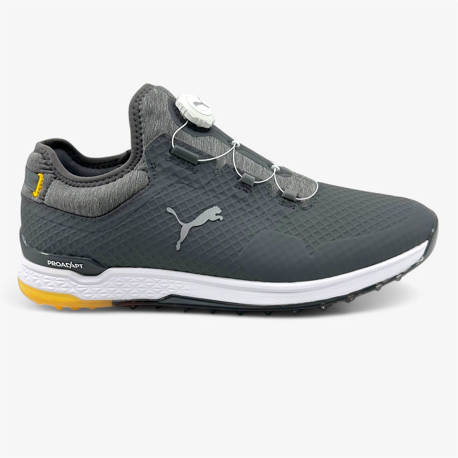 PUMA Proadapt Alphacat Disc Quiet Shade Silver Yellow Mens Size 11.5 Gol... - $74.95
