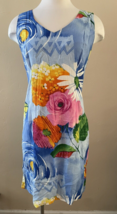 Jams World Vintage Sleeveless Dress Womens Floral Hawaiian Print W304 Size Small - £24.22 GBP