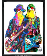 Dusty Hill Billy Gibbons ZZ Top Guitar Rock Music Poster Print Wall Art ... - £21.23 GBP