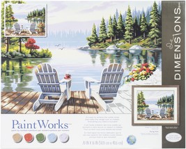 Dimensions Paint Works Paint By Number Kit 20&quot;X16&quot;-Lakeside Morning 73-91729 - £25.33 GBP