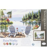 Dimensions Paint Works Paint By Number Kit 20&quot;X16&quot;-Lakeside Morning 73-9... - £25.33 GBP