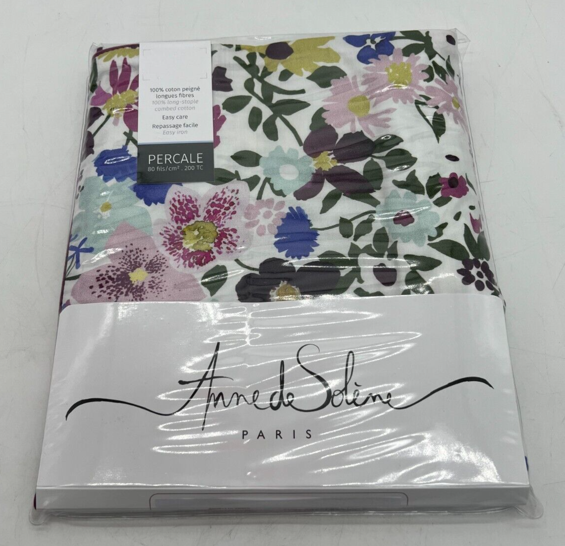 NEW Anne de Solene Paresse Percale 100% Cotton Euro Sham Floral 26x26&quot; - $34.60