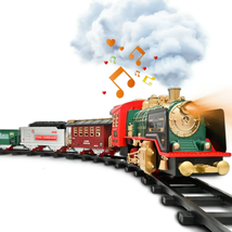 Train Set Toy, RC Train Set Locomotive W/ Smoke, Lights, Sounds Railway - £55.51 GBP
