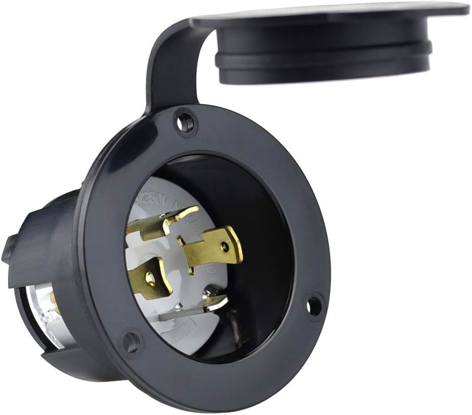 30 Amp 125/250V 7500W Cllena Nema L14-30 Flanged Generator Power Inlet ...