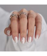 BTArtbox Press On Nails Short - White Soft Gel Press On Nail, Square Chr... - $14.97