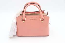 NWT MICHAEL Michael Kors Pink Leather Savannah Satchel Crossbody Bag Pur... - £158.31 GBP