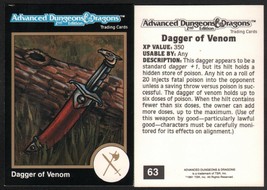 1991 TSR AD&amp;D Gold Dungeons &amp; Dragons RPG Fantasy Art Card #63 ~ Magic Dagger - £5.52 GBP