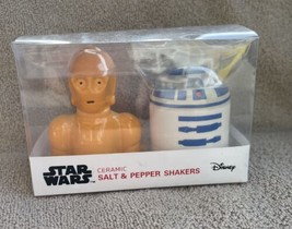 Star Wars C3PO And R2D2 Ceramic Salt &amp; Pepper Shakers New Disney Collectible New - £15.97 GBP