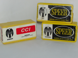 SPEER and  CCI-SPEER plastic ammunition boxes yellow  &#39;empty&#39; 3 bxs (blk bx5 -1) - £19.78 GBP