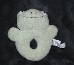 Pottery Barn Kids Stuffed Plush Chamois Baby Frog Ring Rattle Lovey Toy Soft - $17.81