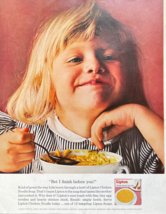 1963 Lipton Vintage Print Ad Bet I Finish Before You Little Girl Eating Soup - £11.55 GBP