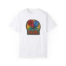 Padel Chenille Patch, Faux Graphic- Unisex Garment-Dyed T-shirt - $28.25+