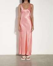 Enza Costa satin tank dress with slit in Coral - size 2 - £82.17 GBP