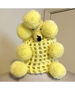 Vintage Handmade Crocheted Yellow Poodle Bathroom Tissue Cover Up - £21.65 GBP