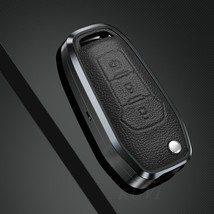 Alloy Leather Car Key Cover Case Protective  For  Fusion Fiesta Es Mondeo Everes - £87.47 GBP