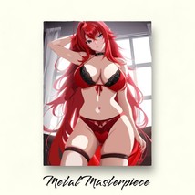 Red Hair Anime Sexy Girl Aluminum wall decor Metal Art Print Poster PlateSign - £11.08 GBP+