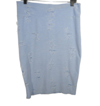 Women&#39;s Size Large Blue Destructed Pencil Skirt, Soft, Stretchy - £7.95 GBP