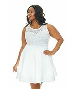 Fashion To Figure Women&#39;s Plus Size Allie Mesh Bodice Fit &amp; Flare Dress, 1X - $36.62
