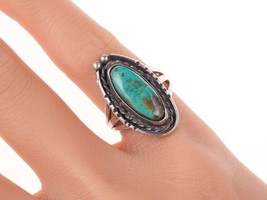 sz5.25 Vintage Native American silver and turquoise ring - $89.10