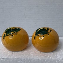 Vintage Ceramic Orange Fruit Shaped Salt And Pepper Shakers - $7.99