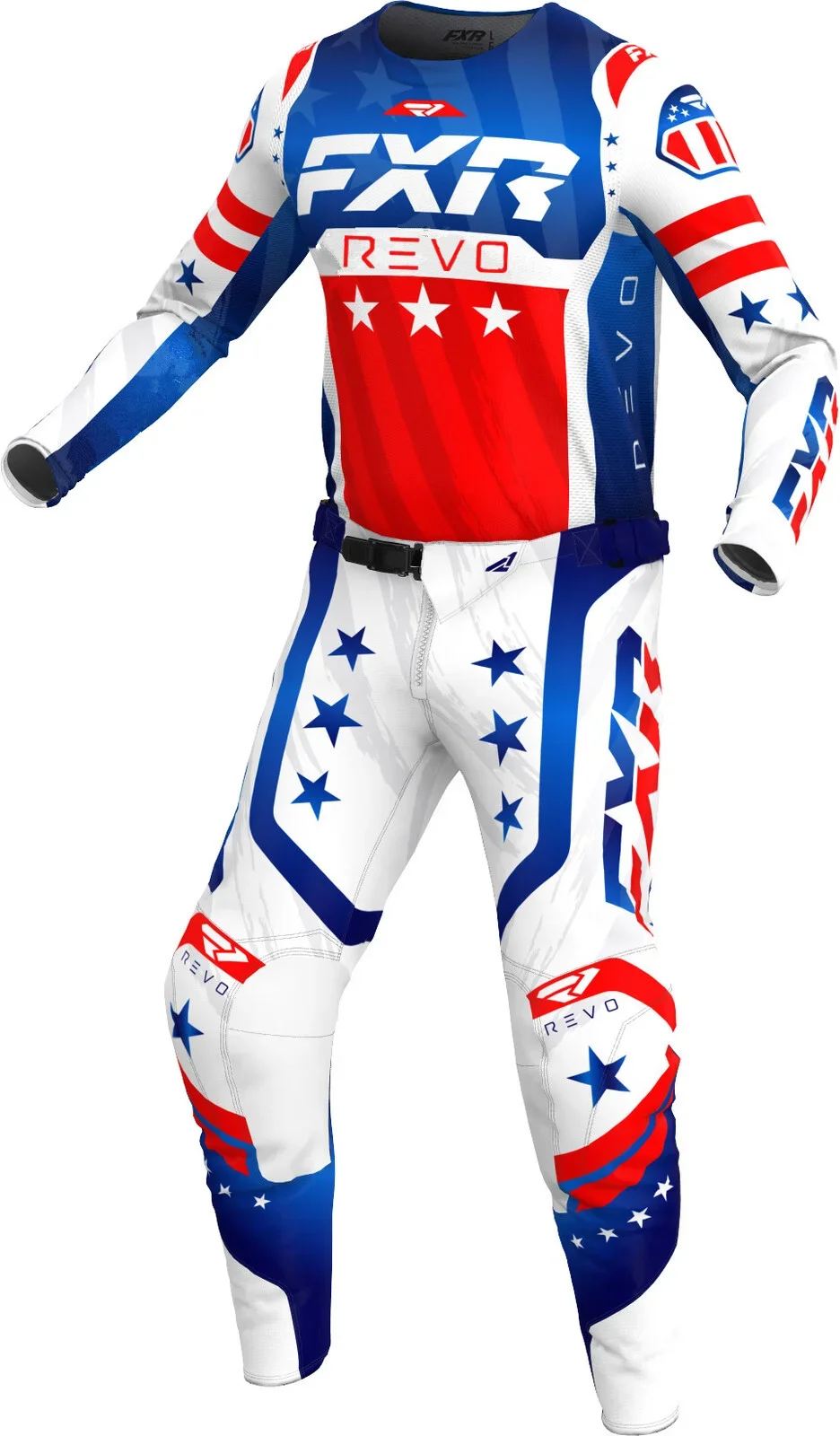 2023.07 FXR REVO Wihte Star Print Combos Motocross Dirt Bike Gear Set Of... - $87.72+