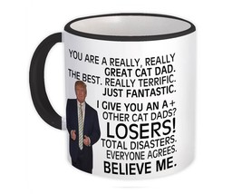 Gift For Great CAT DAD Trump : Gift Mug Birthday Christmas Day Family Funny MAGA - £12.70 GBP
