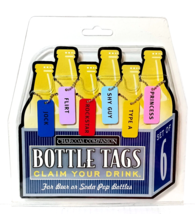Set of 6 Bottle Tags Beer or Soda Bottles Claim Your Drink by Charcoal Companion - £7.90 GBP