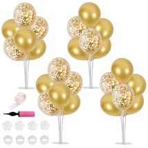 Gold Balloon Centerpieces With Balloon Pump For Table Gold Balloons Stand Kit Fo - £24.03 GBP