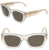 FENDI ROMA 40100 White Pearl Gray Logo Fashion Sunglasses FE40100I Authe... - $412.83