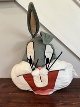 Looney Tunes Bugs Bunny Pillow Plush Vintage 90s Warner Brothers Nylon - £23.26 GBP