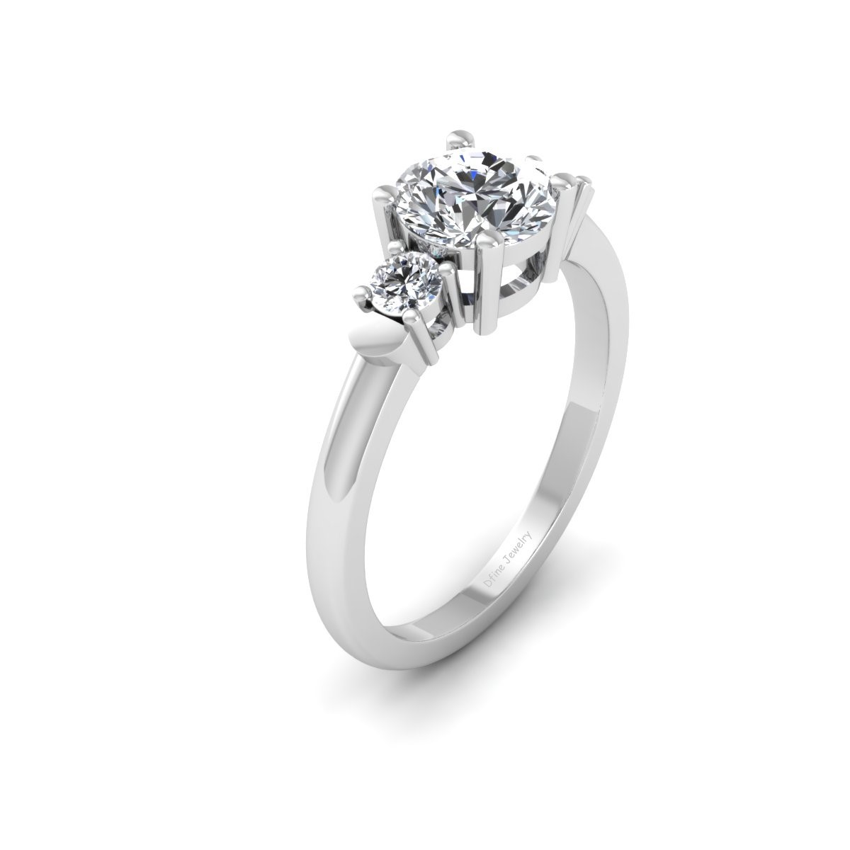 Round Cut 1.20tcw Lab Created White Diamond 3 Stone Engagement Ring Promise Ring - $959.99