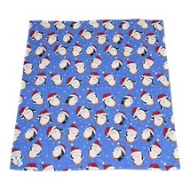 Project Linus Blue Christmas Penguin Baby Blanket Security Winter Reversible 43&quot; - £24.36 GBP